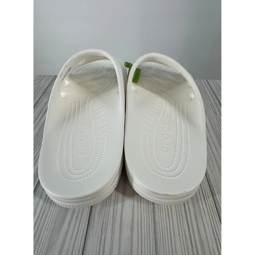 CROCS Men's White Classic Icon Slide Size Mens 12 NEW